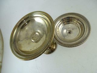 Vintage Sterling Silver Pedestal Bowl Weighted Gorham Candy Dish x2 Antique Old 2