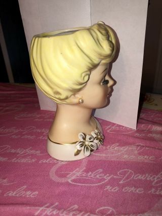 Vintage Enesco lady head vase E2188 4