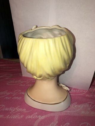 Vintage Enesco lady head vase E2188 7