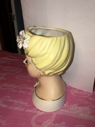 Vintage Enesco lady head vase E2188 8