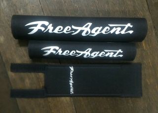 Freeagent Classic Black Padset Bmx Oldschool Vintage Rare