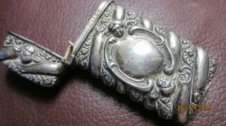 Victorian Sterling Repousse Match Safe Vesta 1886 With Cupid Putti