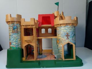 Vintage 1974 FISHER PRICE Little People Castle 993 Pink Dragon Both Boxes 2