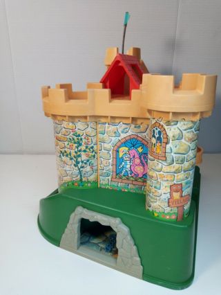 Vintage 1974 FISHER PRICE Little People Castle 993 Pink Dragon Both Boxes 3