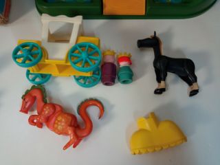 Vintage 1974 FISHER PRICE Little People Castle 993 Pink Dragon Both Boxes 7