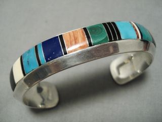 Museum Vintage Navajo Turquoise Coral Sterling Silver Bracelet
