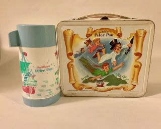 Disneys Peter Pan Vintage Lunchbox And Thermos 1969