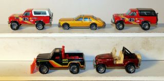 Dte 5 1980 Hot Wheels Gyg Real Riders (2) Rare Black & White Roof Bronco,  Jeep
