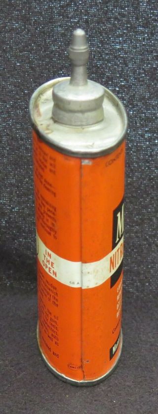 Vintage 3 oz.  Marble ' s Nitro Solvent,  oval can,  lead top,  gun oil tin/can FINE, 3