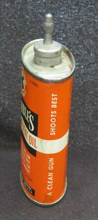 Vintage 3 oz.  Marble ' s Nitro Solvent,  oval can,  lead top,  gun oil tin/can FINE, 4