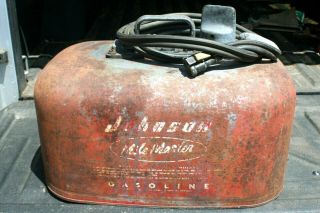 Vintage Johnson Mile Master Outboard 6 Gallon Pressurized Boat Fuel Gas Tank Can