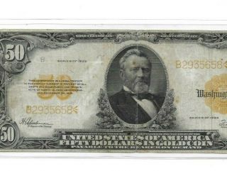 $50 " Gold Certificate " 1922 $50 " Gold Certificate " $50 1922 Rare Note