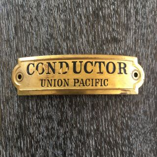 Union Pacific Railroad Conductor Hat Badge Brass Vintage