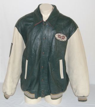 Vintage Wu Tang Wu Wear Heavy Duty Leather Bomber Jacket 4xl Poor