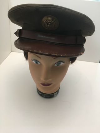 Ww2 Us Army Military Private Dress Hat Cap Size Unknown