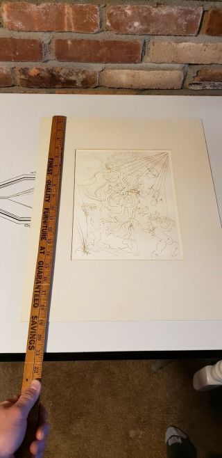 Vintage Salvador Dali Etching Autumn Signed in Reverse 7
