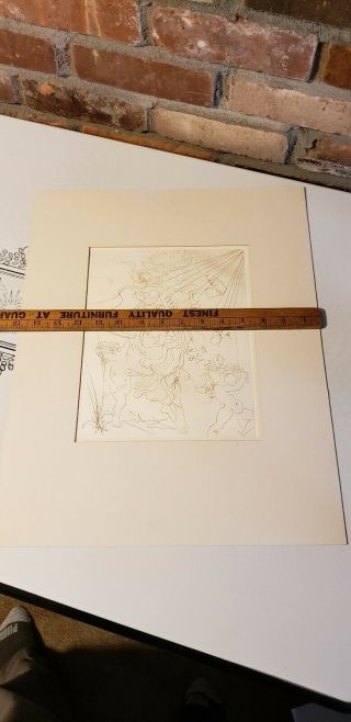 Vintage Salvador Dali Etching Autumn Signed in Reverse 8
