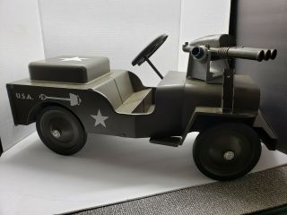 Vintage Structo Army Jeep Ride On Toy Awesome