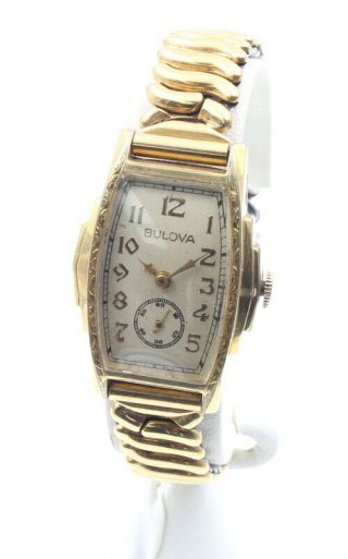 Bulova Vintage Art Deco Mens 21 Jewel Mechanical Cal 10ae Watch Running 6247 - 8