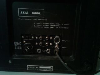 VINTAGE AKAI 1800L REEL TO REEL 8 TRACK TAPE RECORDER PLAYER AC 100 - 240V 6