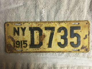 Good Solid Vintage 1915 York License Plate