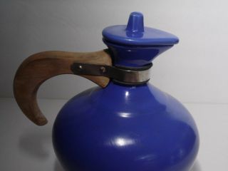 RARE VINTAGE 1935 METLOX POPPYTRAIL Delphinium Blue SERIES 200 CARAFE WITH LID 3