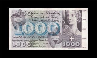 24.  1.  1972 Switzerland 1000 Franken X - Rare ( (ef))