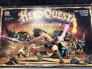 Vintage Hero Quest 1990 Board Game System Complete Milton Bradley Good Shape