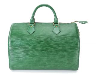 Auth VTG LOUIS VUITTON Speedy 30 Green Epi Leather Boston Hand Bag Purse 32421 2