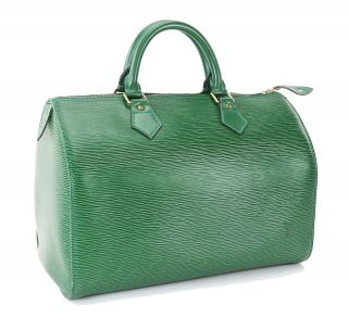 Auth VTG LOUIS VUITTON Speedy 30 Green Epi Leather Boston Hand Bag Purse 32421 3