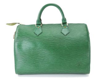 Auth VTG LOUIS VUITTON Speedy 30 Green Epi Leather Boston Hand Bag Purse 32421 4