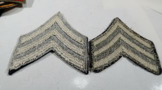 WWII ERA US Army Sergeant Stripes Chevron Matching Felt Backing 2