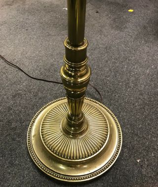 Rare Vintage STIFFEL Brass Finish Glass Side Table with LAMP Attached 5