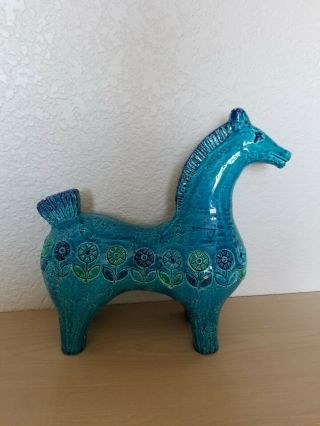 Vintage Bitossi Rimini Blue Aldo Londi Horse Figurine