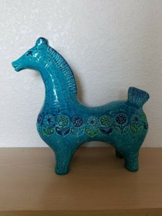 Vintage BITOSSI Rimini Blue Aldo Londi Horse Figurine 2