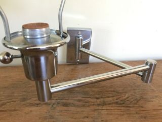 2 Vintage Chrome Swing Arm Lamps Wall Mount Sconces Bedside Light PlugIn 7