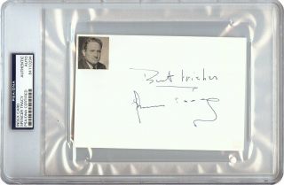Spencer Tracy Signed Autographed 4x6 Index Card 1965 Vintage Auto Psa/dna