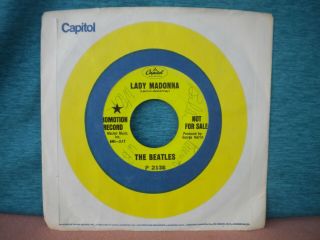 Vintage Beatles Promo 45 Record Lady Madonna / Inner Light Capitol P 2138