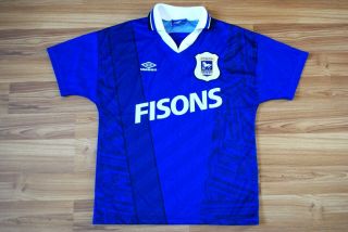 Ipswich Town England 1994/1995 Home Football Shirt Jersey Maglia Vintage Medium