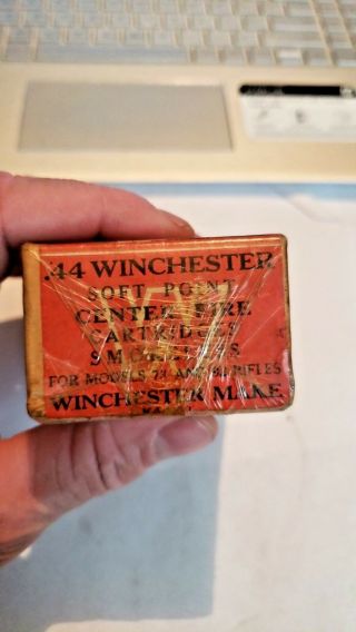 Vintage Winchester 2 - Pc 44 WINCHESTER Soft Point Cartridge Shell Box Empty 3