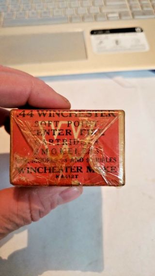 Vintage Winchester 2 - Pc 44 WINCHESTER Soft Point Cartridge Shell Box Empty 4