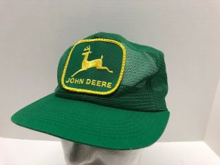 Vintage John Deere Patch Green All Mesh Snapback Trucker Hat Usa K - Products