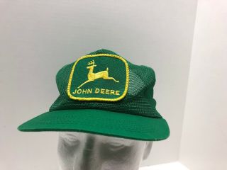 Vintage John Deere Patch Green All Mesh Snapback Trucker Hat USA K - Products 2