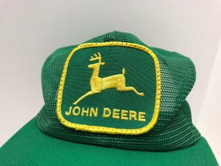 Vintage John Deere Patch Green All Mesh Snapback Trucker Hat USA K - Products 3