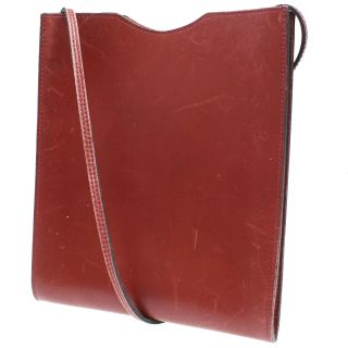 Hermes Omenitou Shoulder Bag Pochette Bordeaux Calfskin Vintage Authentic P807