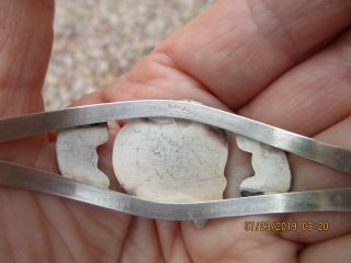 VINTAGE NAVAJO STERLING SILVER CUFF BRACELET WITH TURQUOISE SIGNED NAKAI BLOSSOM 5