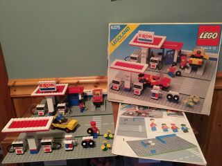 Lego Legoland Vintage Exxon Gas Station 6375 W/ Box And Instructions