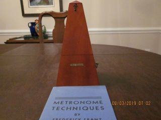 Vintage Seth Thomas Mahogany Metronome De Maelzel 7 With 52 - Page Booklet