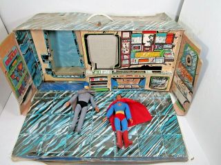 Vintage 1976 Mego Wgsh Hall Of Justice Play Set Superman & Batman 1970 