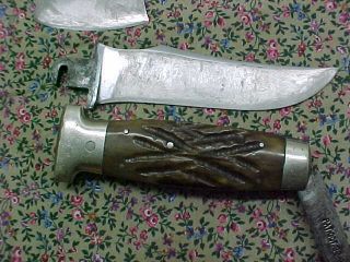 Vintage Case Knife - Axe Combo with leather sheath.  as Found W/ Issues 6